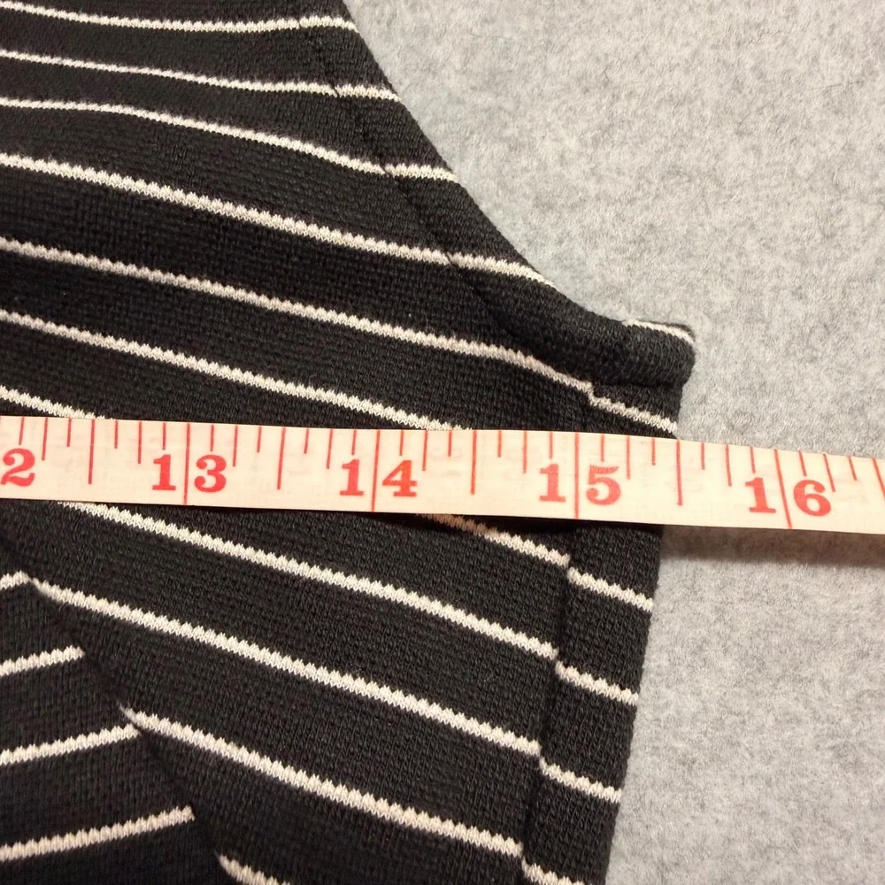 Madewell Black White Striped Fit‎ Flare Dress Sleeveless Racerback Size Medium